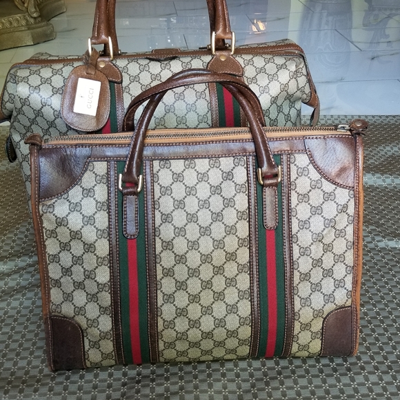 Vintage  Gucci Boston Carryall weekender mini luggage handbag - Picture 8 of 16